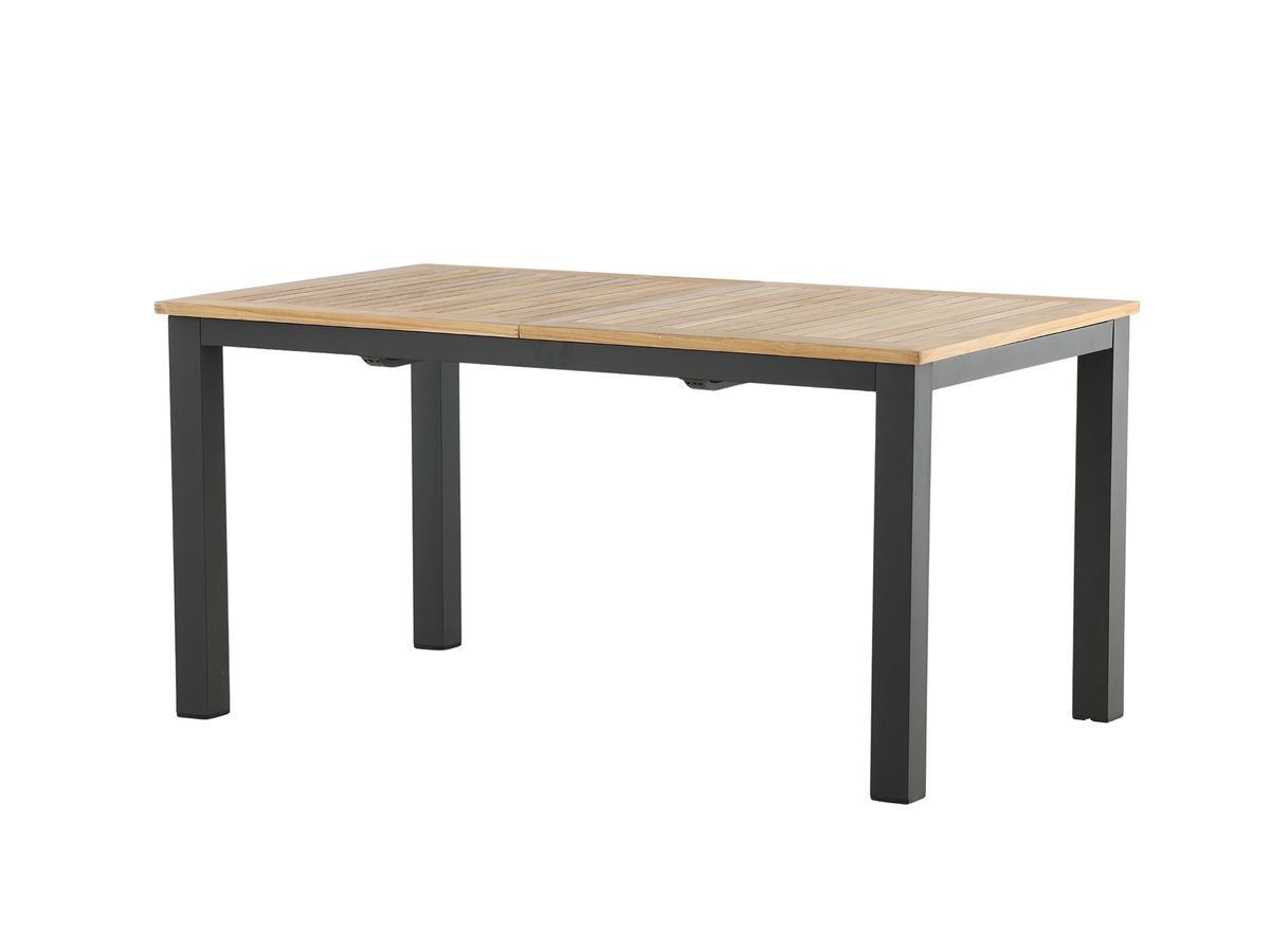 Panama roztahovací stůl s teakovou deskou černý (152-210 cm)